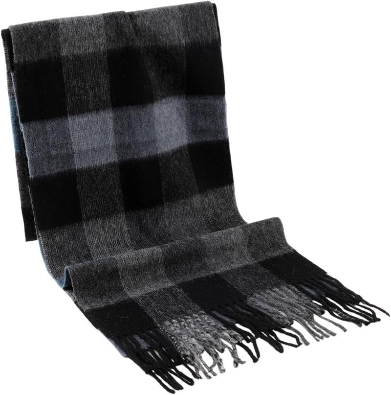 SKNSOFT Winter Wool Plaid Scarf for Men,Women Fashion Tartan Wrap Checkered Scarves - Image 2